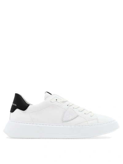 Philippe Model Premium Calf Leather Sneakers For Men In White