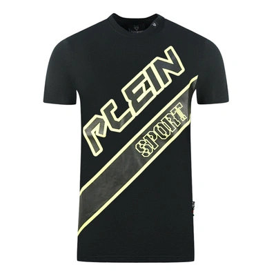 Plein Sport Sleek Printed Crew Neck Men's Tee In Black