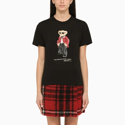 Polo Ralph Lauren Woman T-shirt Black Size Xl Cotton In Red