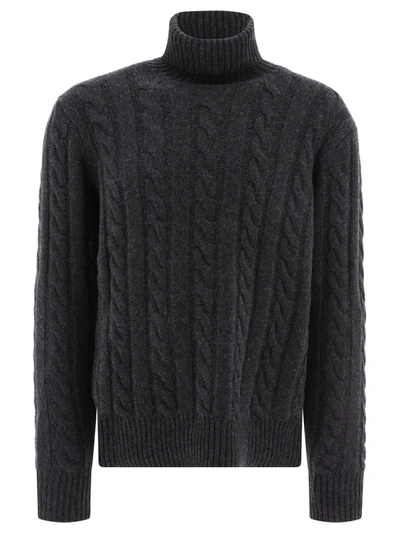 Polo Ralph Lauren Cable-knit Wool-cashmere Jumper In Grey