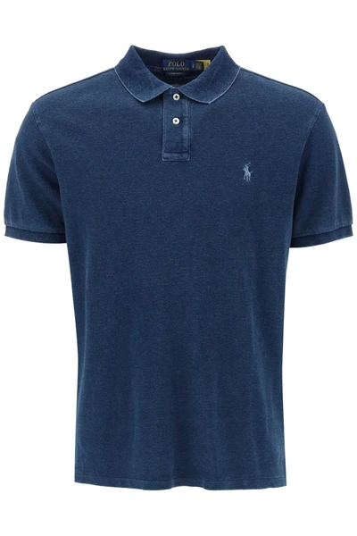 Polo Ralph Lauren Pique Cotton Polo Shirt In Blue