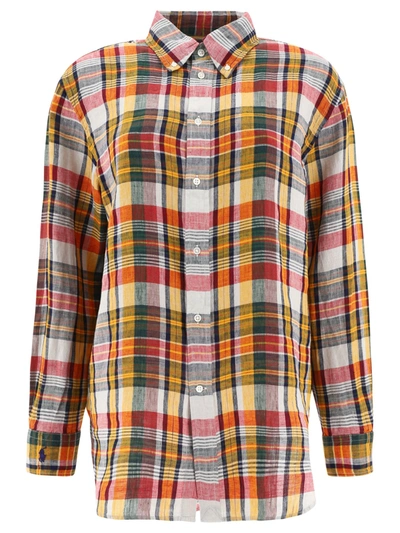 Polo Ralph Lauren Plaid Long-sleeve Linen Shirt In Multicolor