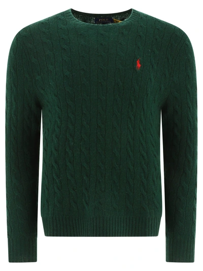 Polo Ralph Lauren Cable-knit Wool And Cashmere-blend Jumper In Green