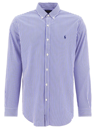 Polo Ralph Lauren Polo Pony Striped Cotton Shirt In Blue