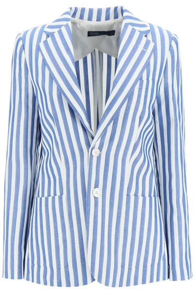 Polo Ralph Lauren Striped Single-breasted Blazer In Mixed Colours