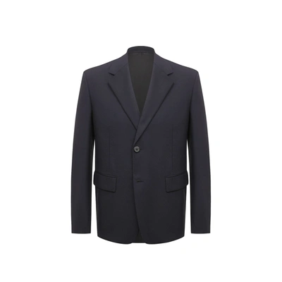 Prada Single-breasted Wool Jacket In Blue