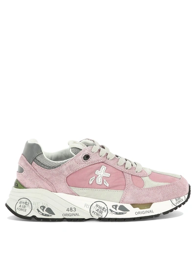 Premiata Mased Colour-block Suede Trainers In Pink