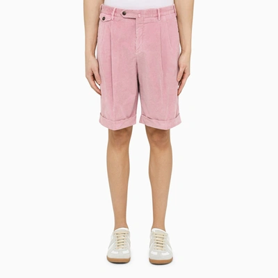 PT TORINO PT TORINO PINK VELVET BERMUDA PANTS