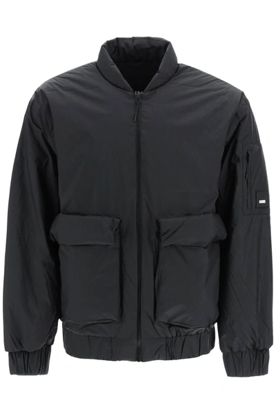 Rains Pouch Pockets Bomber Jacket In Black