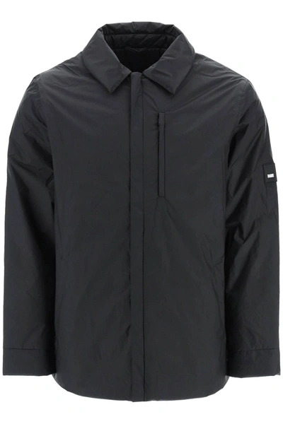 Rains Padded Fuse Overshirt Jacket In Nero