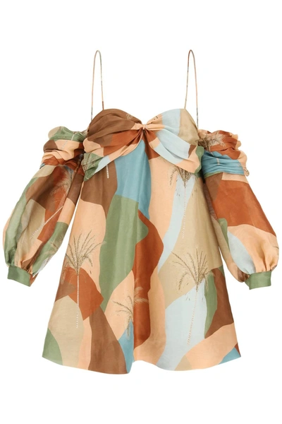 RAQUEL DINIZ RAQUEL DINIZ 'ABBY' LINEN SILK MINI DRESS