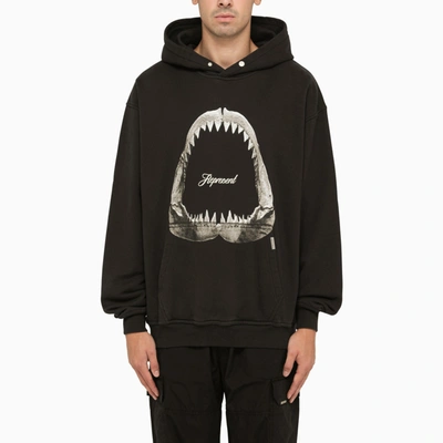 Represent Shark Jaws Hooded Cotton Sweatshirt In Black