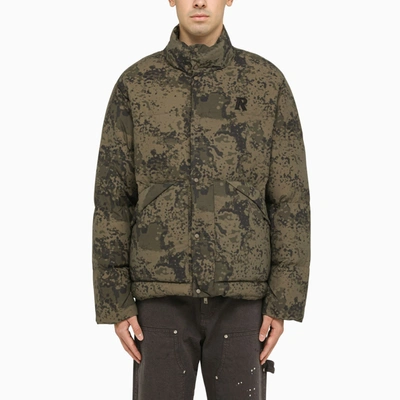 Represent Logo-embroidered Camouflage Puffer Jacket In Multi