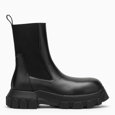 Rick Owens Mens Black Bozo Tractor Leather Chelsea Boots