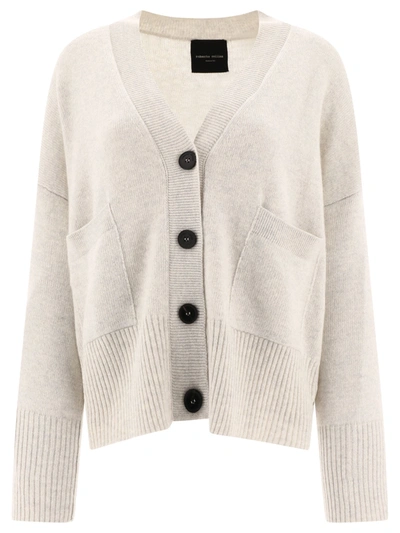 Roberto Collina Cardigan With Ribbed Details In Grey