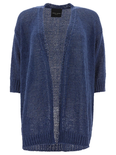 Roberto Collina Knitted Open Cardigan In Blue