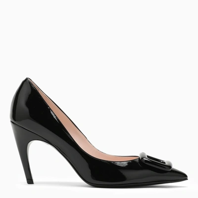 Roger Vivier Viv' Choc 85 Patent Leather Pumps In Black