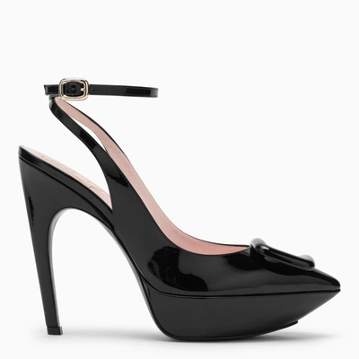 Roger Vivier Choc Buckle Sling Back Pumps In Black