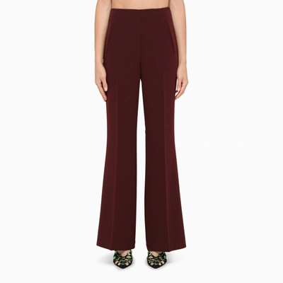 Roland Mouret High Waist Wide Leg Trousers In Brown