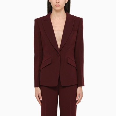 Roland Mouret Brown Single-breasted Blazer In Red