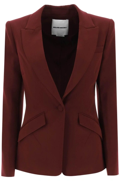 Roland Mouret Stretch Cady Single Breasted Blazer In Purple