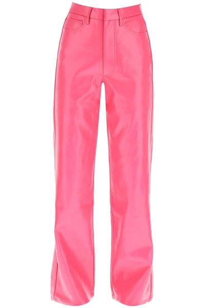 Rotate Birger Christensen Rotate 'rotie' Monogram Faux Leather Pants In Fuchsia