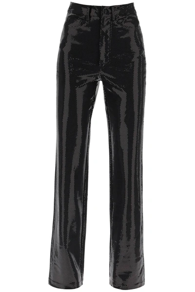 ROTATE BIRGER CHRISTENSEN ROTATE 'ROTANA' FOIL JERSEY PANTS