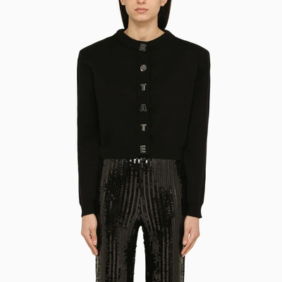 Rotate Birger Christensen Firm Knit Cotton And Cashmere Cardigan In Black