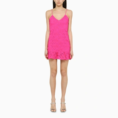 Rotate Birger Christensen Fuchsia Lace Mini Dress In Pink