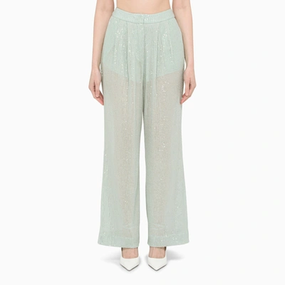 ROTATE BIRGER CHRISTENSEN ROTATE BIRGER CHRISTENSEN LIGHT BLUE TROUSERS WITH SEQUINS