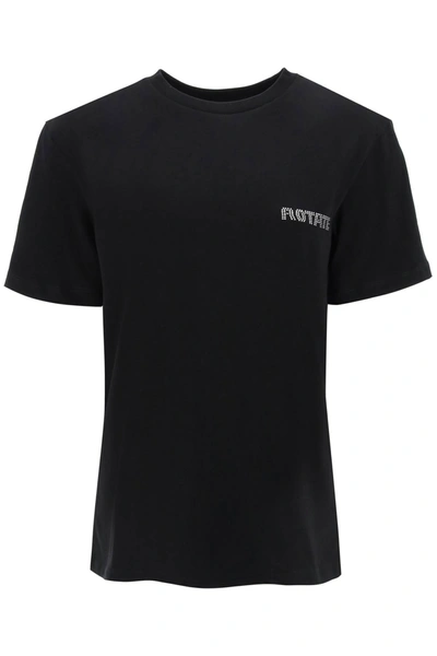 Rotate Birger Christensen Rotate Crystal Cut Out T Shirt In Black