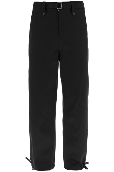 Sacai Cotton Twill Chino Pants In Black | ModeSens