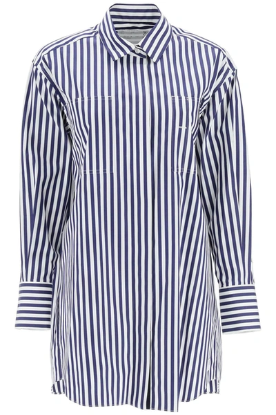 Sacai Thomas Mason S Cotton Poplin Shirt In Blue