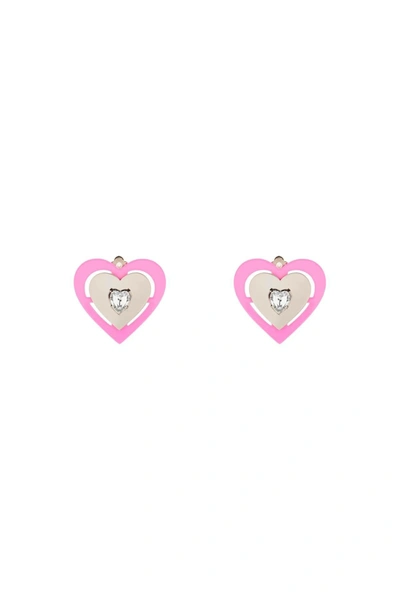 Saf Safu 'pink Neon Heart' Clip On Earrings