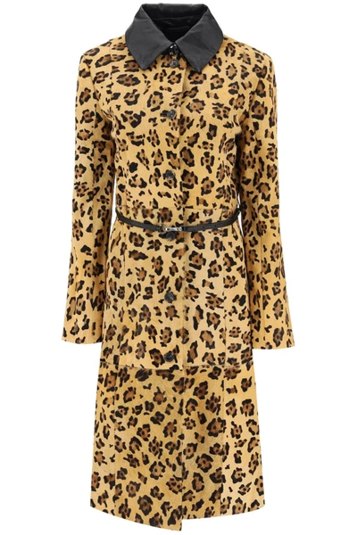 Saks Potts Ginger Leopard-print Calf-hair Coat In Mixed Colours