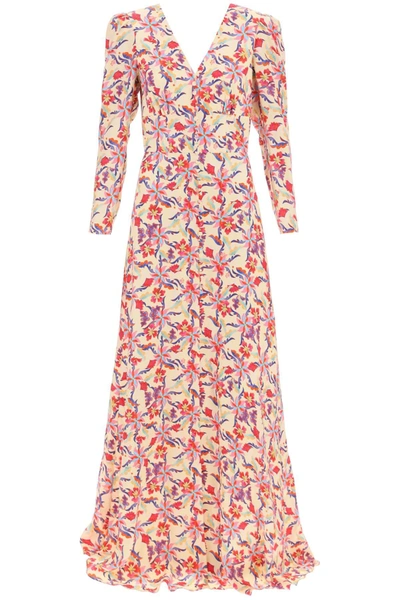 Saloni Floral-print Maxi Dress In Pink