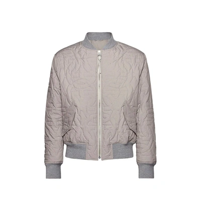 Ferragamo Quilted Bomber Jacket In Grey