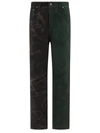Serapis Green & Black Paneled Jeans