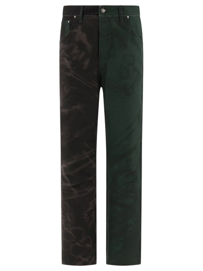 Serapis Green & Black Paneled Jeans