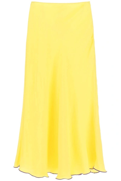 Siedres Yellow Prim Midi Skirt