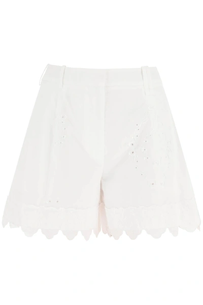 SIMONE ROCHA SIMONE ROCHA EMBROIDERED COTTON SHORTS