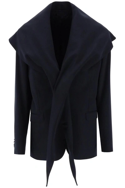 Simone Rocha Shawl-detail Blazer In Blue