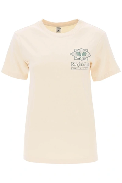 Sporty And Rich Ny Racquet Club T-shirt In Beige