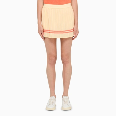 Sporty And Rich Sporty & Rich Almond Pleated Miniskirt In Beige