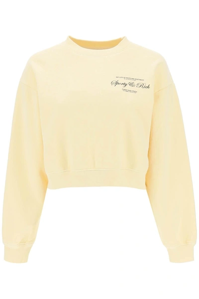 Sporty And Rich Sporty Rich Cropped Sweatshirt In Yellow