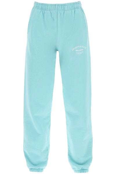 Sporty And Rich Jogger Pants With Printed Logo In Light Blue