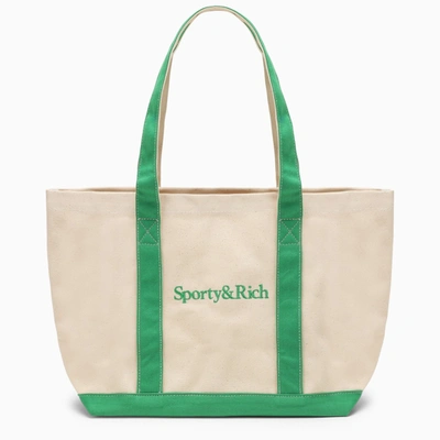 Sporty And Rich Serif Two-tone Tote In White