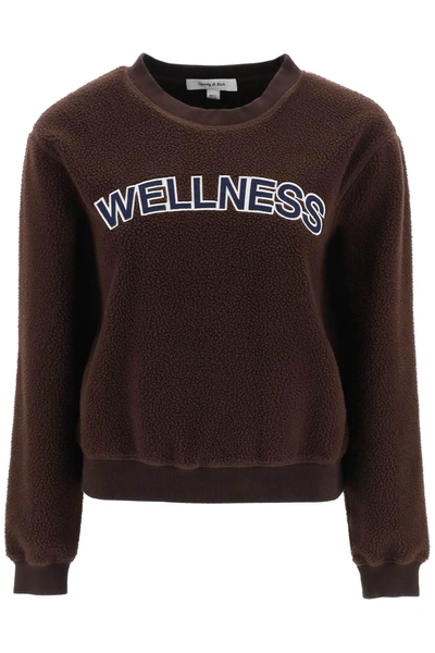 Sporty And Rich Sporty & Rich Sherpa Wellness Crewneck Sweatshirt In Brown