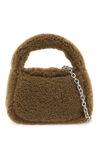 Stand Studio Minnie Shearling Top Handle Bag In Brown