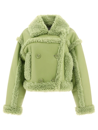 Stand Studio Kristy Eco Shearling Jacket In Green